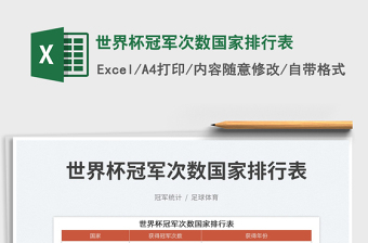 世界杯冠軍次數(shù)國(guó)家排行表免費(fèi)下載
