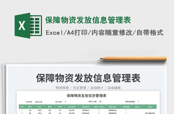 2023保障物資發(fā)放信息管理表免費下載