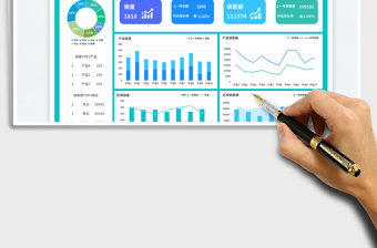 简约环比动态销售数据可视化报表免费下载