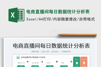 電商直播間每日數(shù)據(jù)統(tǒng)計分析表免費下載