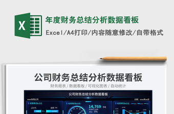 年度财务总结分析数据看板免费下载