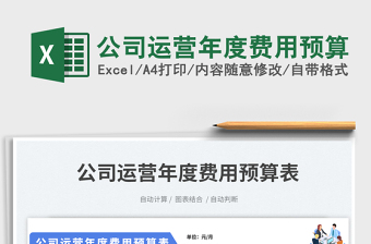 公司運營年度費用預(yù)算免費下載