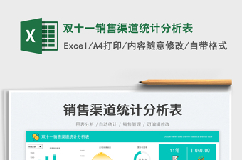 雙十一銷售渠道統(tǒng)計分析表免費下載