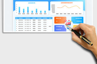 藍色商務風品類統計直播排期表免費下載