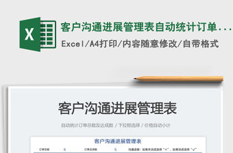 客戶溝通進展管理表自動統計訂單情況免費下載