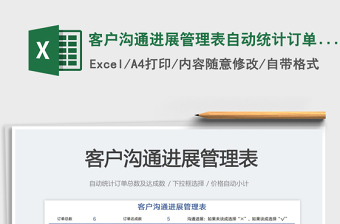 客戶溝通進(jìn)展管理表自動(dòng)統(tǒng)計(jì)訂單情況免費(fèi)下載