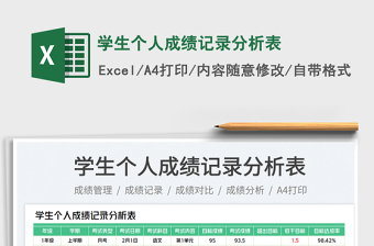 學(xué)生個(gè)人成績記錄分析表免費(fèi)下載