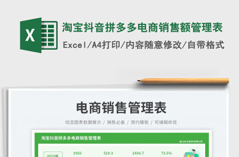 2023淘寶抖音拼多多電商銷售額管理表免費下載