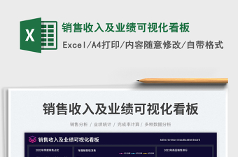 2023銷售收入及業(yè)績可視化看板免費下載