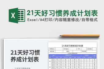 21天好習慣養成計劃表免費下載