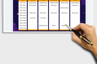 每周時(shí)間計(jì)劃表-課程表免費(fèi)下載