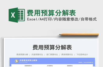費(fèi)用預(yù)算分解表免費(fèi)下載