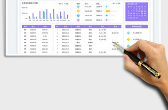 收入支出明細表-帶數據統計及圖表免費下載