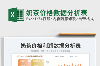 奶茶價格數(shù)據(jù)分析表免費(fèi)下載
