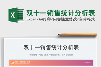 雙十一銷售統(tǒng)計(jì)分析表免費(fèi)下載