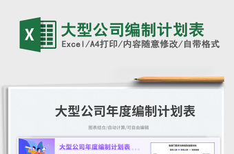 大型公司編制計(jì)劃表免費(fèi)下載