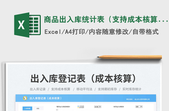 商品出入庫統(tǒng)計(jì)表（支持成本核算）免費(fèi)下載