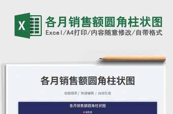 各月銷售額圓角柱狀圖免費下載