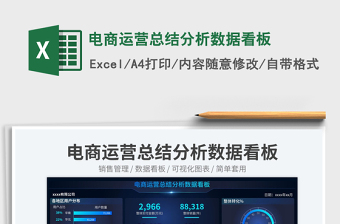 電商運(yùn)營總結(jié)分析數(shù)據(jù)看板免費(fèi)下載