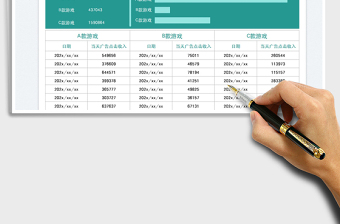游戲運(yùn)營廣告收入統(tǒng)計(jì)表免費(fèi)下載