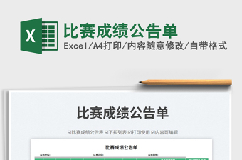 比賽成績公告單免費下載