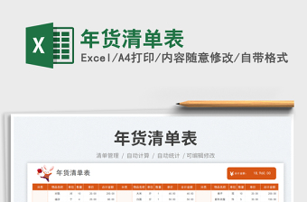 2023年貨清單表免費下載