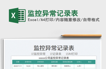 2023監(jiān)控異常記錄表免費(fèi)下載