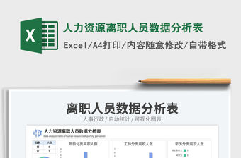 人力資源離職人員數據分析表免費下載