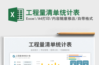工程量清單統(tǒng)計表免費下載