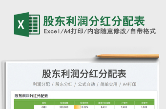 股東利潤(rùn)分紅分配表免費(fèi)下載