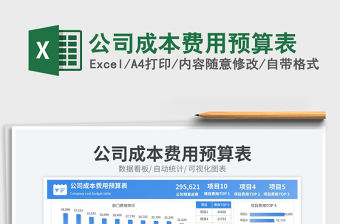 公司成本費用預算表免費下載