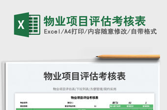 物業(yè)項目評估考核表免費下載