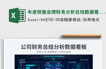 年度銷售業(yè)績財務分析總結數據看板免費下載