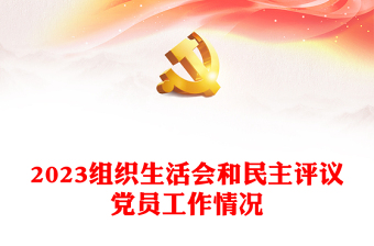 2023組織生活會(huì)和民主評議黨員工作情況