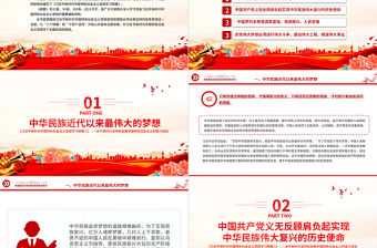 實現中華民族偉大復興的中國夢PPT精美大氣習近平新時代中國特色社會主義思想學習綱要系列黨課課件之五