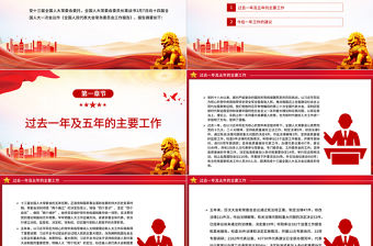 2023全國人民代表大會常務委員會工作報告摘要PPT大氣簡潔聚焦兩會關注民生兩會專題課件