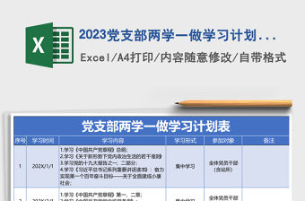 2023黨支部兩學一做學習計劃表模板