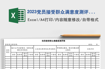 2023党员接受群众满意度测评表