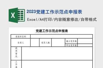 2023黨建工作示范點申報表
