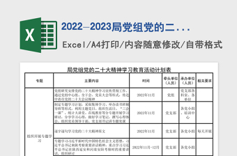 2022-2023局党组党的二十大精神学习教育活动计划表