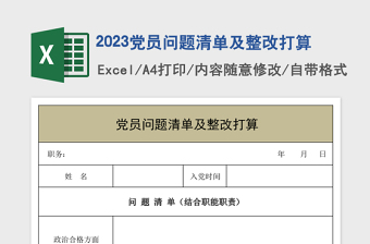 2023黨員問題清單及整改打算