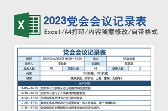 2023黨會會議記錄表