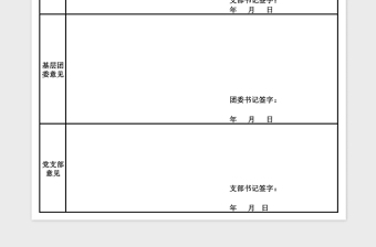 2023年大学推荐优秀团员作党的发展对象登记表