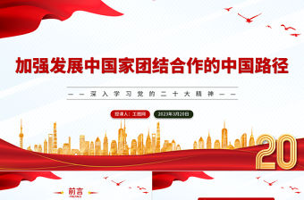 2023加強發展中國家團結合作的中國路徑PPT大氣精美風深入學習黨的二十大精神專題黨課課件模板