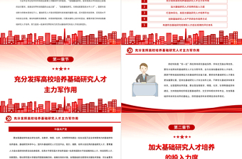 2023加強(qiáng)基礎(chǔ)研究人才培養(yǎng)PPT大氣精美風(fēng)黨員干部學(xué)習(xí)教育專題黨課課件模板