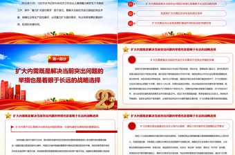 2023著力擴大國內需求是經(jīng)濟工作的重要任務PPT大氣精美風黨員干部學習教育專題黨課課件模板