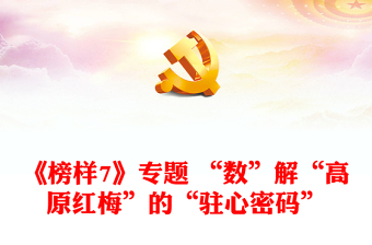 《榜樣7》專題 “數(shù)”解“高原紅梅”的“駐心密碼”