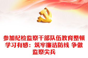 參加紀檢監察干部隊伍教育整頓學習有感：筑牢廉潔防線 爭做監察尖兵