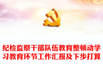 紀(jì)檢監(jiān)察干部隊伍教育整頓動學(xué)習(xí)教育環(huán)節(jié)工作匯報及下步打算