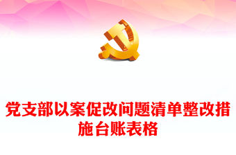 黨支部以案促改問題清單整改措施臺賬表格
